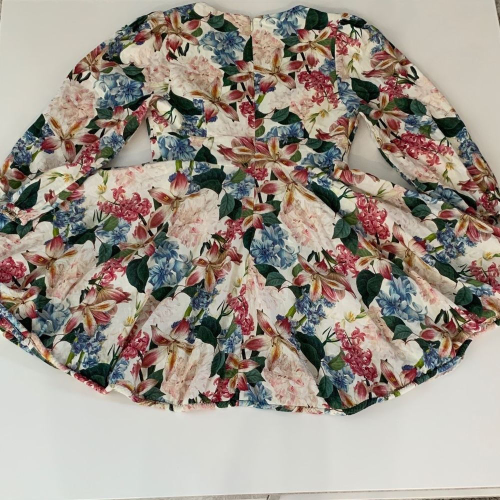 🌸 Sachin & Babi Dolce Floral Mini Dress Size 2 Antico Botanico Linen Blend EUC - Picture 15 of 15